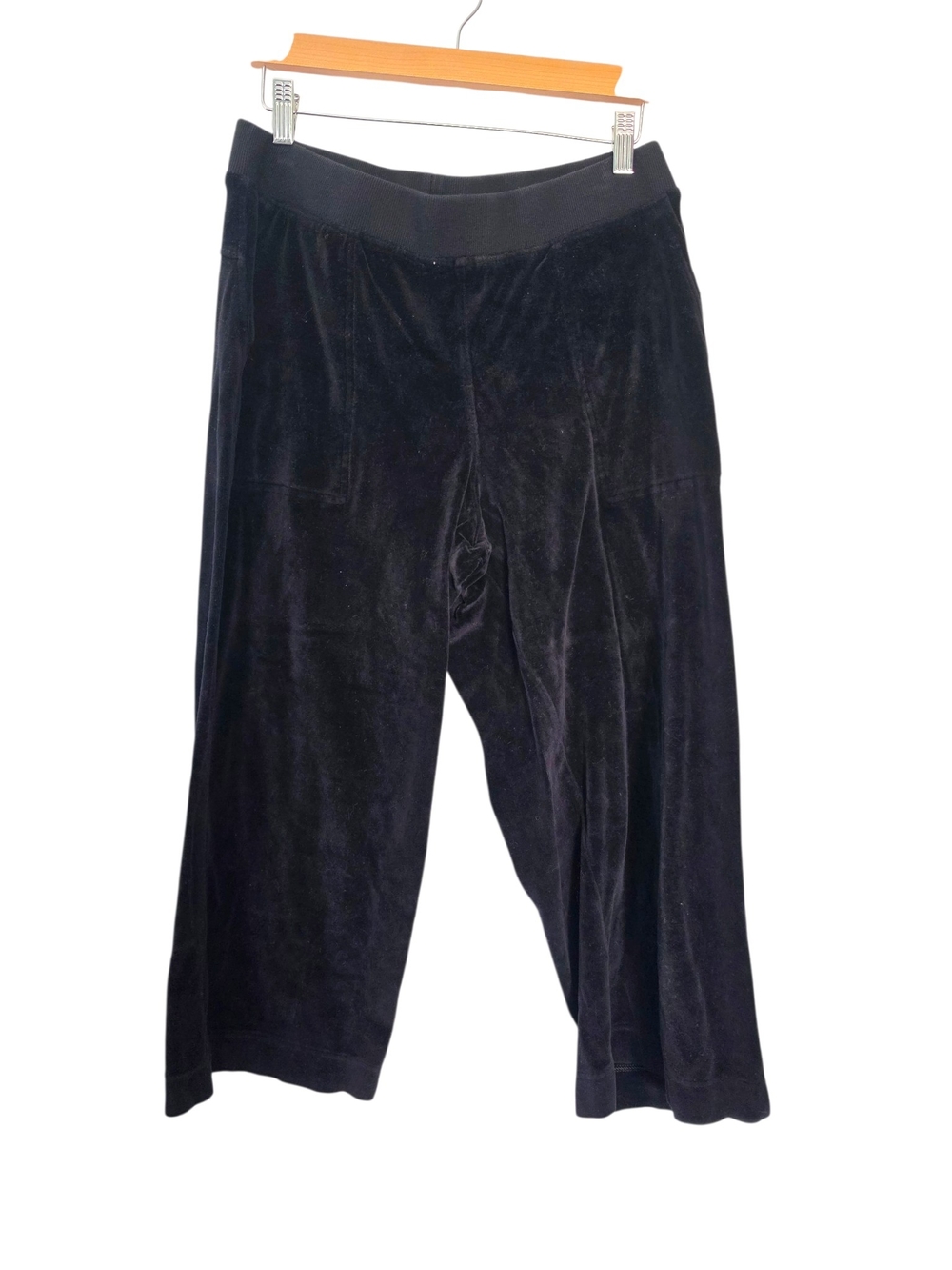 Pact Organic Pure Velour Wide Leg Pant in Black Size Large